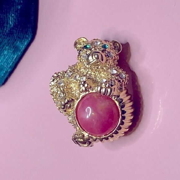 💛 18k Yellow Gold Plated Koala Bear Brooch / Pendant - Picture 2 of 5